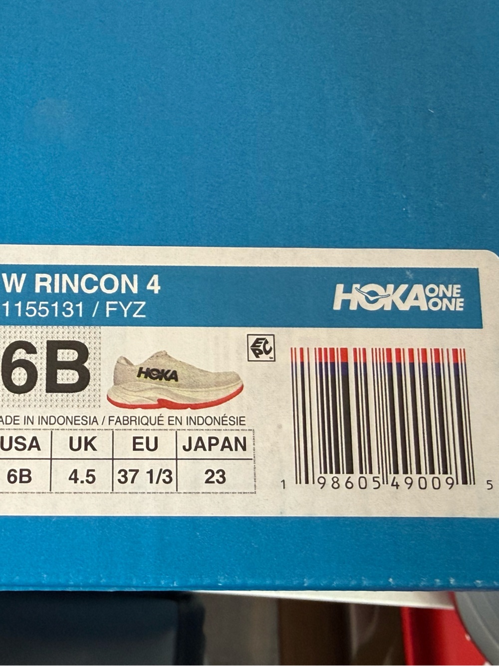 Hoka White Running Shoes with Neon Yellow and Coral Trim - Picture 8 of 8